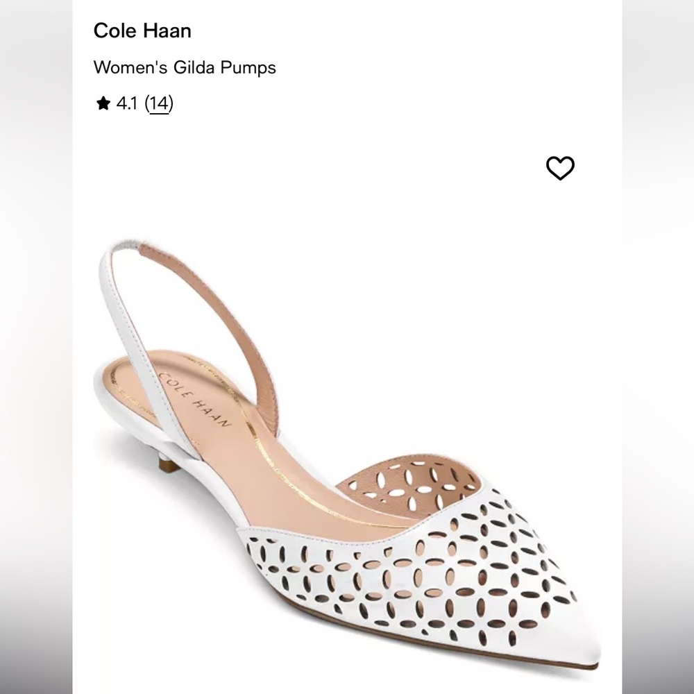 Cole Haan White Cut-Out Slingback Heels